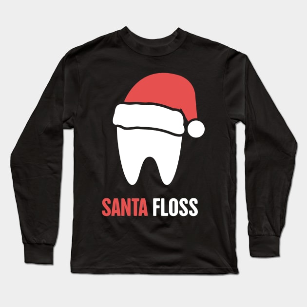 Santa Floss – Cute Christmas Dentist Design Long Sleeve T-Shirt by MeatMan